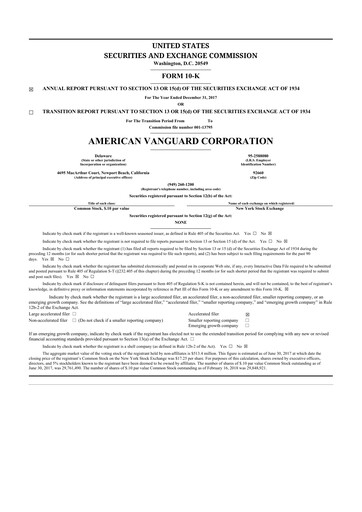 Thumbnail American Vanguard 10-K Annual Report 2017