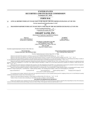 Thumbnail Smart Sand
 10-K Annual Report 2017