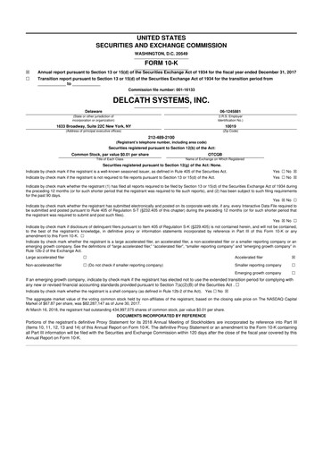 Vorschaubild Delcath Systems 10-K Jahresbericht 2017