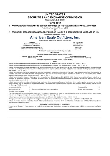 Thumbnail American Eagle Outfitters
 10-K Annual Report 2017