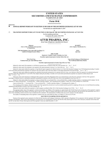 Thumbnail aTyr Pharma 10-K Annual Report 2017