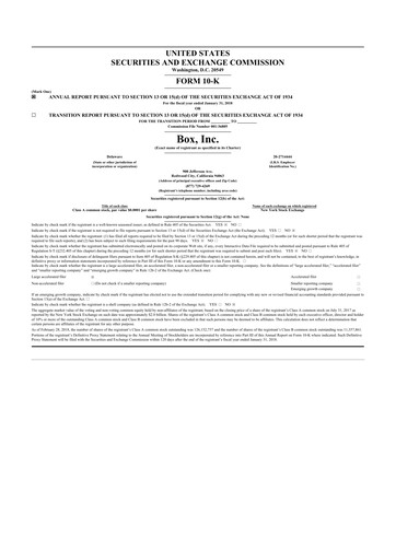 Miniature Box, Inc. 10-K Rapport annuel 2018
