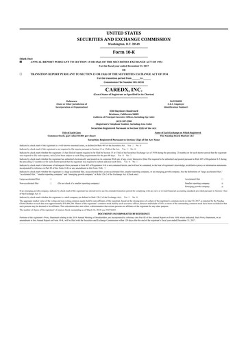 Thumbnail CareDx 10-K Annual Report 2017