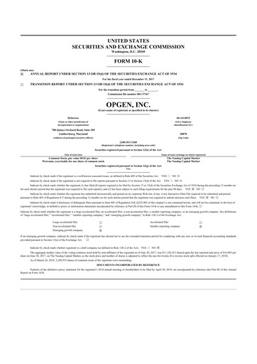 Thumbnail OpGen
 10-K Annual Report 2017