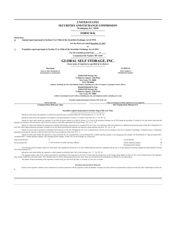 Vorschaubild Global Self Storage 10-K Jahresbericht 2017