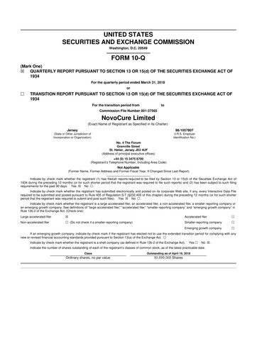 Thumbnail Novocure
 10-Q Quarterly Report FY2018 