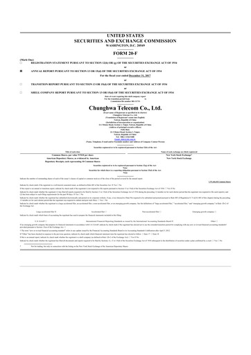 Thumbnail Chunghwa Telecom 20-F Annual Report 2017