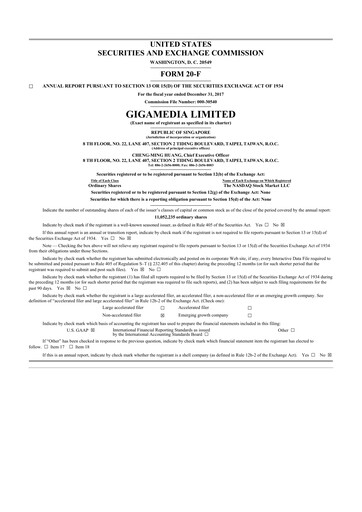 Thumbnail GigaMedia 20-F Annual Report 2017