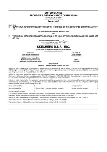 Thumbnail Skechers
 10-Q Quarterly Report FY2018 