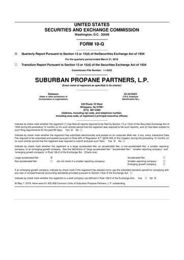 Thumbnail Suburban Propane Partners 10-Q Quarterly Report FY2018 