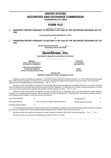 Thumbnail QuinStreet
 10-Q Quarterly Report FY2018 