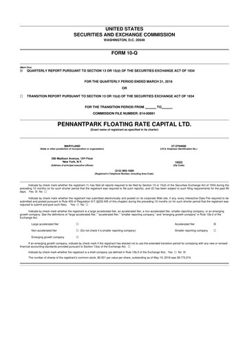 Thumbnail PennantPark Floating Rate Capital Ltd.
 10-Q Quarterly Report FY 