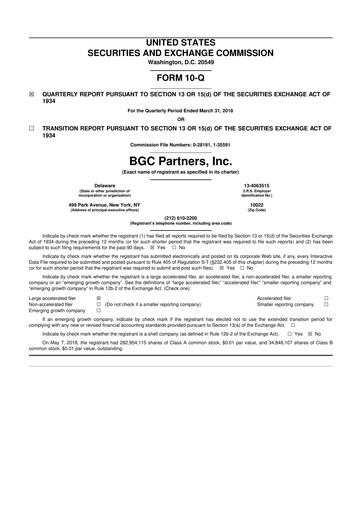 Thumbnail BGC Group
 10-Q Quarterly Report FY2018 