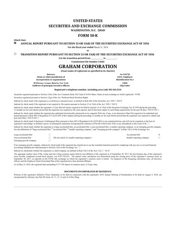 Thumbnail Graham Corporation
 10-K Annual Report 2018