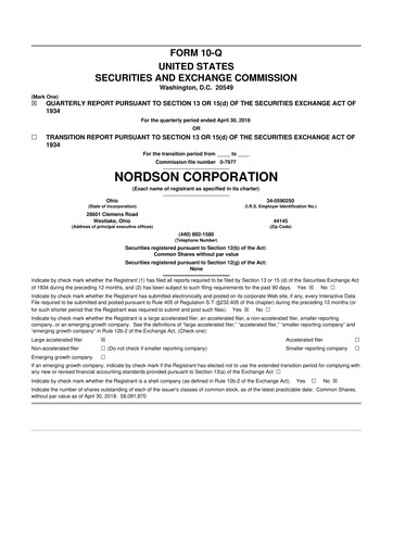 Thumbnail Nordson 10-Q Quarterly Report FY2018 
