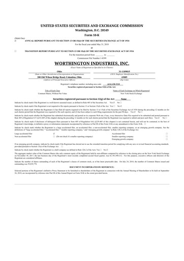 Thumbnail Worthington Enterprises 10-K Annual Report 2018