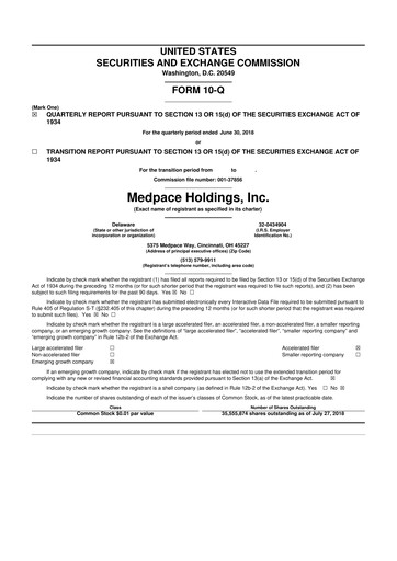Thumbnail Medpace 10-Q Quarterly Report FY2018 