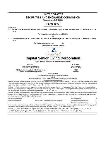 Thumbnail Sonida Senior Living 10-Q Quarterly Report FY2018 