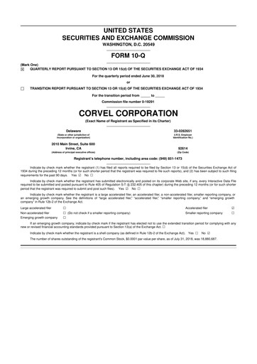 Thumbnail CorVel Corporation
 10-Q Quarterly Report FY2019 