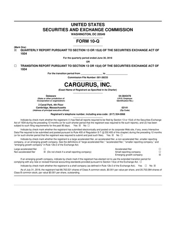 Thumbnail CarGurus 10-Q Quarterly Report FY2018 