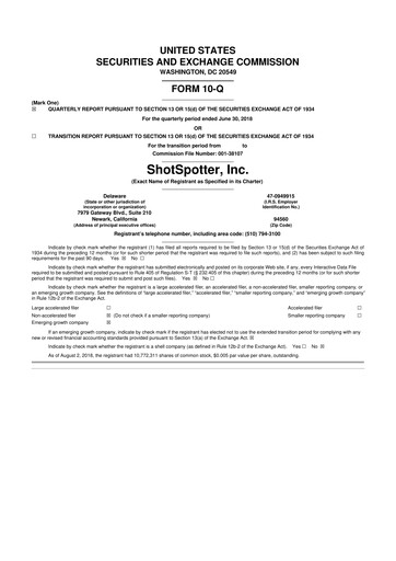Thumbnail SoundThinking 
 (ShotSpotter) 10-Q Quarterly Report FY2018 