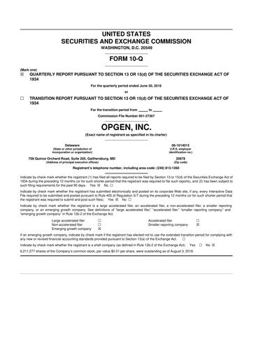 Thumbnail OpGen
 10-Q Quarterly Report FY2018 