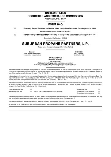 Thumbnail Suburban Propane Partners 10-Q Quarterly Report FY2018 