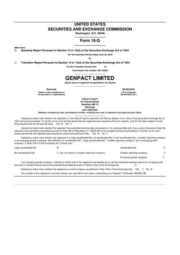 Vorschaubild Genpact 10-Q Quartalsbericht 2018 