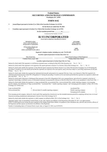 Thumbnail Coherent Corp. 10-K Annual Report 2018