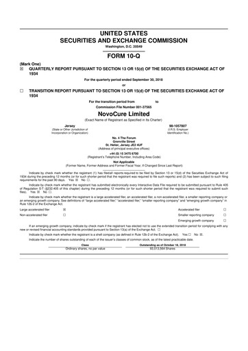 Thumbnail Novocure
 10-Q Quarterly Report FY2018 