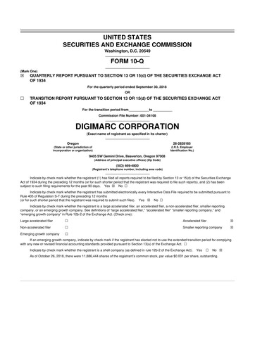 Vorschaubild Digimarc
 10-Q Quartalsbericht 2018 