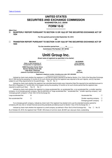Thumbnail Uniti 10-Q Quarterly Report FY2018 