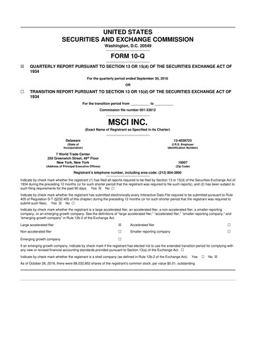 Vorschaubild MSCI 10-Q Quartalsbericht 2018 