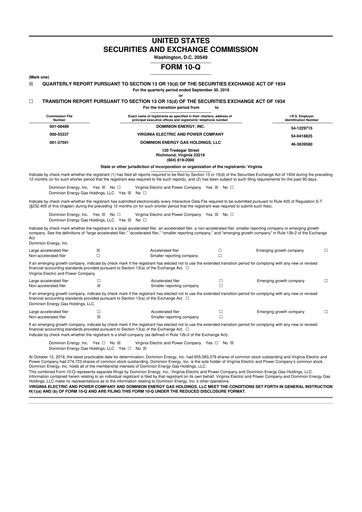 Thumbnail Dominion Energy 10-Q Quarterly Report FY 