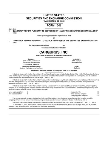 Thumbnail CarGurus 10-Q Quarterly Report FY2018 