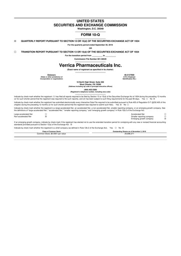 Thumbnail Verrica Pharmaceuticals 10-Q Quarterly Report FY2018 