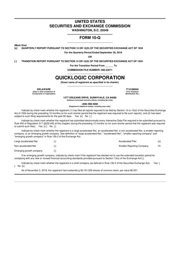 Thumbnail Quicklogic 10-Q Quarterly Report FY2018 