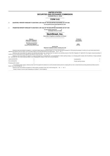 Thumbnail QuinStreet
 10-Q Quarterly Report FY2019 