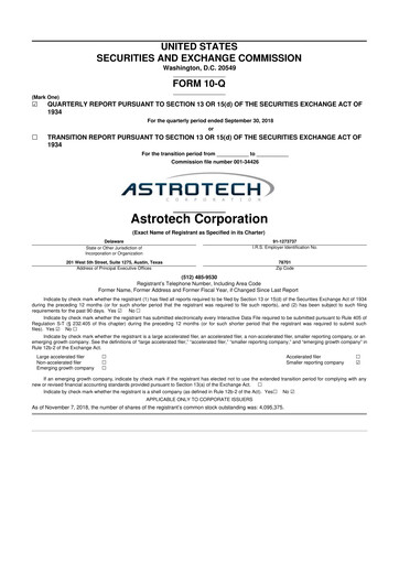Miniature Astrotech 10-Q Rapport trimestriel 2019 