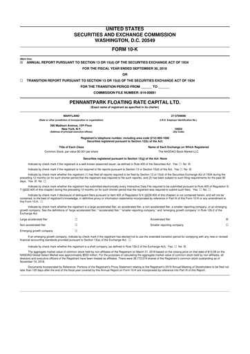 Thumbnail PennantPark Floating Rate Capital Ltd.
 10-K Annual Report 