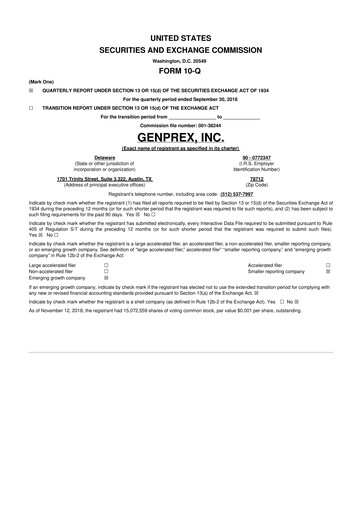 Thumbnail Genprex 10-Q Quarterly Report FY2018 