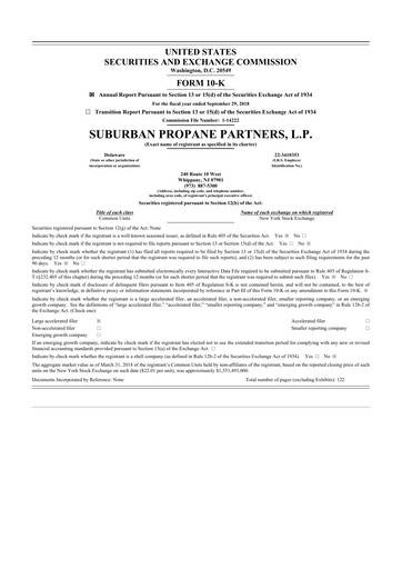 Thumbnail Suburban Propane Partners 10-K Annual Report 2018