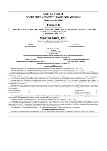 Thumbnail MarineMax 10-K Annual Report 2018