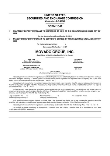 Thumbnail Movado Group 10-Q Quarterly Report FY2019 