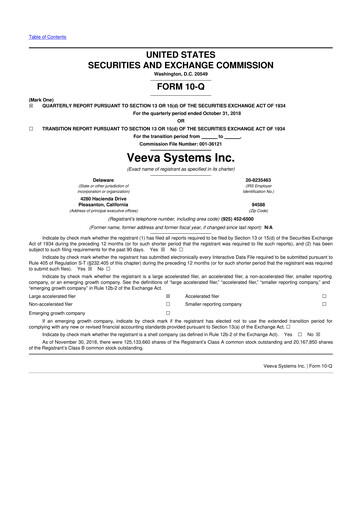 Thumbnail Veeva Systems 10-Q Quarterly Report FY2019 