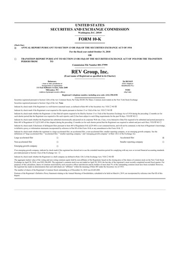 Thumbnail REV Group 10-K Annual Report 2018