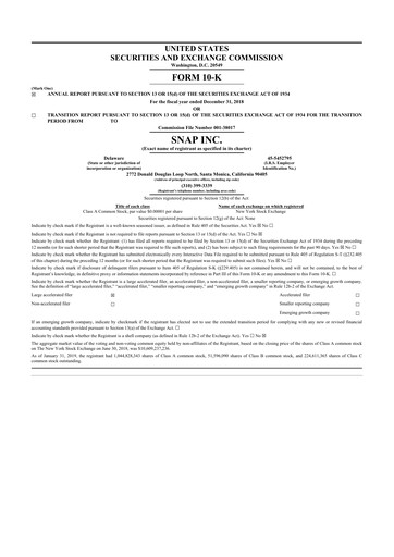 Thumbnail Snap 10-K Annual Report 2018