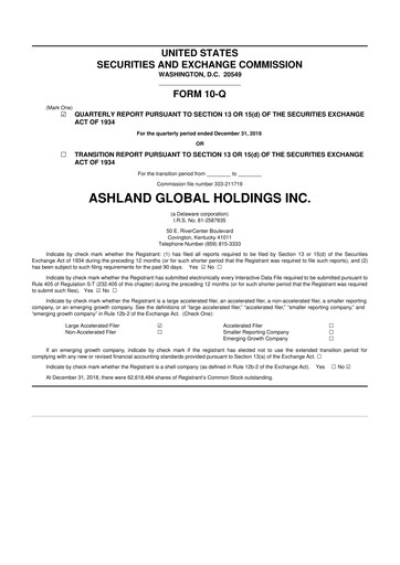 Thumbnail Ashland 10-Q Quarterly Report FY2019 