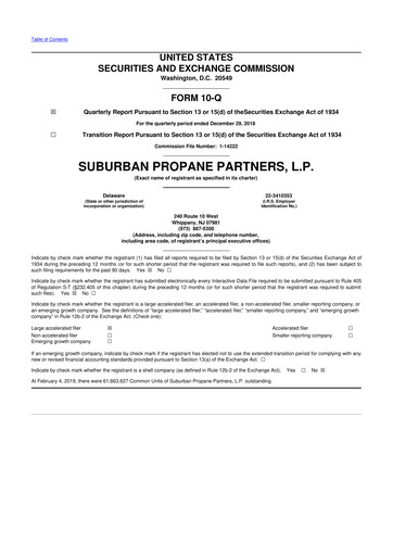 Thumbnail Suburban Propane Partners 10-Q Quarterly Report FY2019 