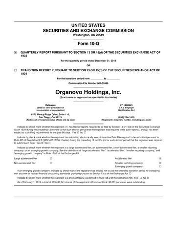 Thumbnail VivoSim Labs 10-Q Quarterly Report FY2019 